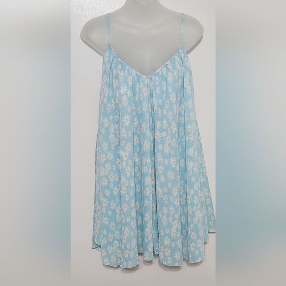 Zara Daisy Flower Loose Flowy Mini Dress Womens Small Blue Yellow Small - Picture 4 of 8